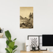 雪舟豊冬の風景。 ポスター (ホームオフィス)