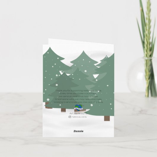 雪色のメガネクマ カード (裏面)