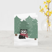 雪色のメガネクマ カード (黄色い花)