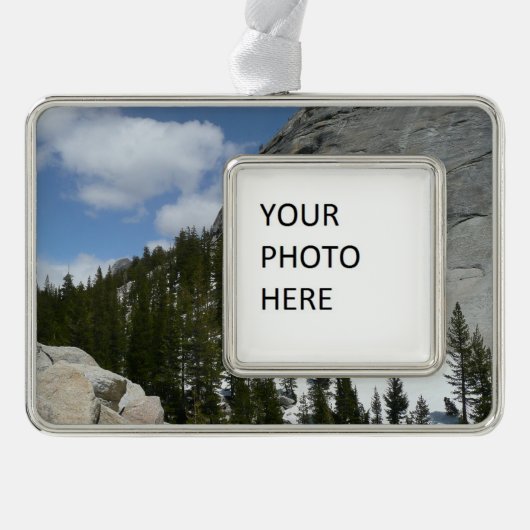 雪花崗岩ドームIIヨセミテ国立公園 シルバープレートフレームオーナメント (正面)