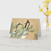 雪花 – 百代ぐさの鶴 カード (黄色い花)