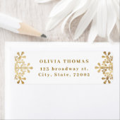 雪芸術的片フェイク金ゴールド差出人住所 ラベル (インサイチュ)