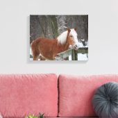 雪荷車を引くの中の馬 キャンバスプリント (インサイチュ (リビング))