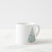 雪覆いトウヒの木のイラストレーション エスプレッソカップ (正面右)