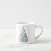 雪覆いトウヒの木のイラストレーション エスプレッソカップ (右)