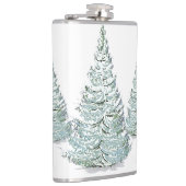 雪覆いトウヒの木イラストレーション フラスク (右)