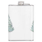 雪覆いトウヒの木イラストレーション フラスク (裏面)