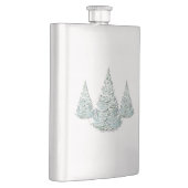 雪覆いトウヒの木イラストレーション フラスク (右)