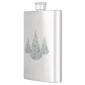 雪覆いトウヒの木イラストレーション フラスク (左)