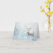 雪解けの中で美しい森の動物がエルク カード (黄色い花)