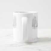 雪解け冬の森の風景と鹿 ジャンボコーヒーマグカップ (裏面)