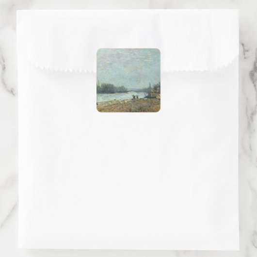 雪解け後、スレスネス橋のセーヌ川 スクエアシール (バッグ)