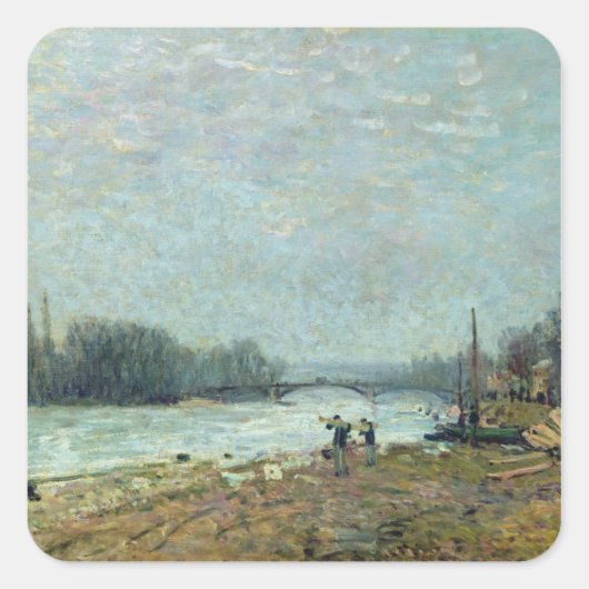 雪解け後、スレスネス橋のセーヌ川 スクエアシール (正面)