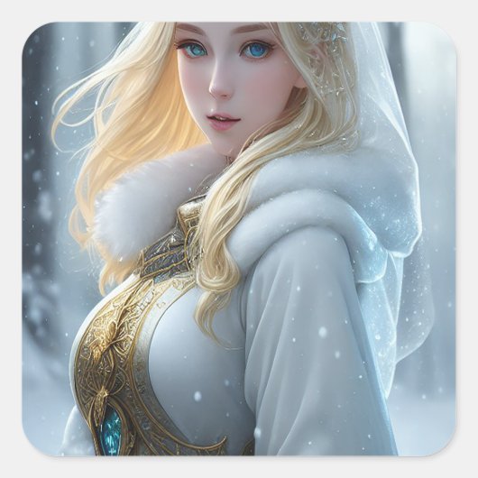 雪誇りを持った日 スクエアシール (正面)