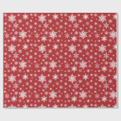 雪赤と白モダン片包み紙 ラッピングペーパー (フラット)