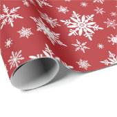 雪赤と白モダン片包み紙 ラッピングペーパー (ロールコーナー)