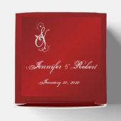 雪赤と白片の冬の結婚式 フェイバーボックス (上部)