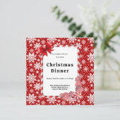 雪赤と白片の模様クリスマスディナー 招待状 (スタンド正面)