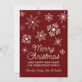 雪赤と白片クリスマスホリデーカード 招待状 (正面)