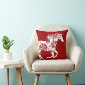 雪赤と白片クリスマスホース クッション (椅子)