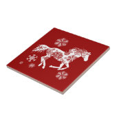 雪赤と白片クリスマスホース タイル (側面)