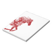 雪赤と白片クリスマスホース ノートパッド (回転)