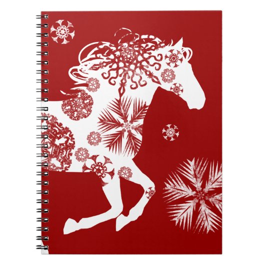 雪赤と白片クリスマスホース ノートブック (正面)