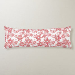 雪赤と白片シームレスパターン ボディピロー