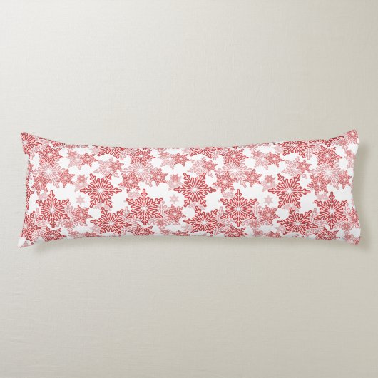 雪赤と白片シームレスパターン ボディピロー (正面)