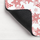 雪赤と白片シームレスパターン マウスパッド (コーナー)