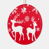 雪赤と白片トナカイ セラミックオーナメント (左)
