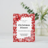 雪赤と白片パターンクリスマスディナー 招待状 (スタンド正面)