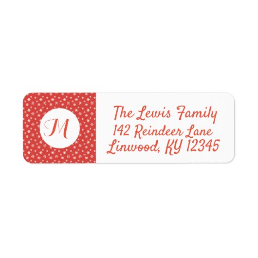 雪赤と白片モノグラムの ラベル (正面)