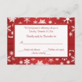 雪赤と白片結婚の返信カード 出欠カード (裏面)