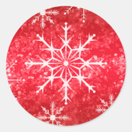 雪赤と白片結婚封筒用シール ラウンドシール