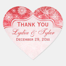 雪赤と白片結婚式の引き出物シール ハートシール