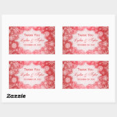 雪赤と白片結婚式の引き出物シール 長方形シール (シート)