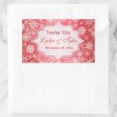 雪赤と白片結婚式の引き出物シール 長方形シール (バッグ)