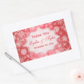 雪赤と白片結婚式の引き出物シール 長方形シール (封筒)