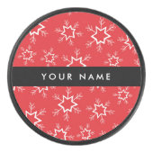 雪赤と白片、お名前、パーソナライズ アイスホッケーパック (正面)