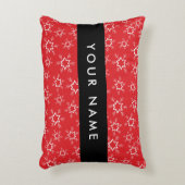 雪赤と白片、お名前、パーソナライズ アクセントクッション (正面(垂直))