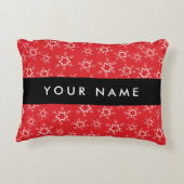 雪赤と白片、お名前、パーソナライズ アクセントクッション (裏面)