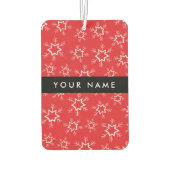 雪赤と白片、お名前、パーソナライズ カーエアーフレッシュナー (裏面)