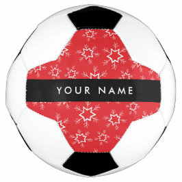 雪赤と白片、お名前、パーソナライズ サッカーボール
