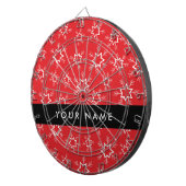 雪赤と白片、お名前、パーソナライズ ダーツボード (正面右)