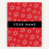 雪赤と白片、お名前、パーソナライズ ノートブック (正面)