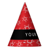 雪赤と白片、お名前、パーソナライズ パーティーハット (左)