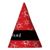 雪赤と白片、お名前、パーソナライズ パーティーハット (右)