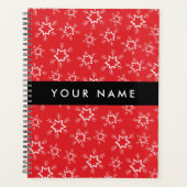 雪赤と白片、お名前、パーソナライズ プランナー手帳 (正面)