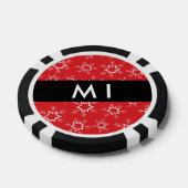 雪赤と白片、お名前、パーソナライズ ポーカーチップ (シングル)
